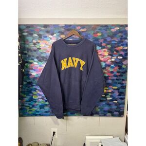 Steve and Barrys Navy Sweatshirt Mens XXL Blue Crewneck Athletic College